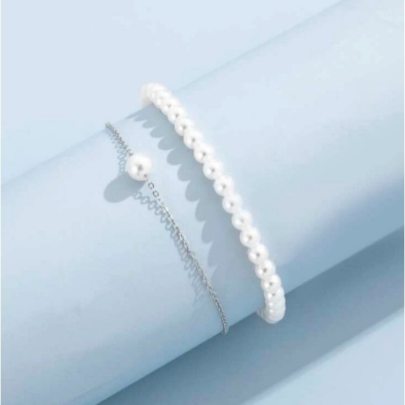 💎💞2 Piece Pearl Anklet Set! - Picture 1 of 7